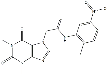 2-(1,3-dimethyl-2,6-dioxo-1,2,3,6-tetrahydro-7H-purin-7-yl)-N-{5-nitro-2-methylphenyl}acetamide 结构式