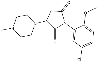 1-(5-chloro-2-methoxyphenyl)-3-(4-methyl-1-piperazinyl)-2,5-pyrrolidinedione 结构式