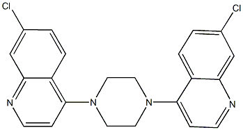 7-chloro-4-[4-(7-chloro-4-quinolinyl)-1-piperazinyl]quinoline 结构式