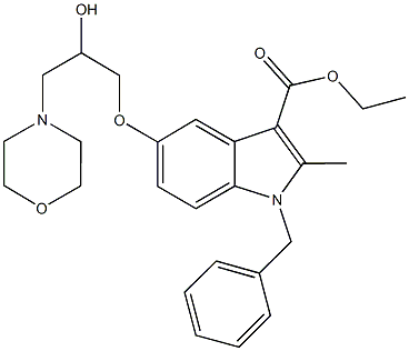 ethyl 1-benzyl-5-[2-hydroxy-3-(4-morpholinyl)propoxy]-2-methyl-1H-indole-3-carboxylate 结构式
