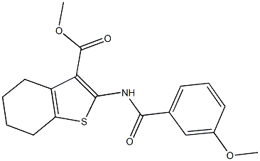 methyl 2-[(3-methoxybenzoyl)amino]-4,5,6,7-tetrahydro-1-benzothiophene-3-carboxylate 结构式
