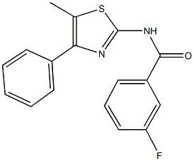 3-fluoro-N-(5-methyl-4-phenyl-1,3-thiazol-2-yl)benzamide 结构式