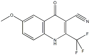 6-methoxy-4-oxo-2-(trifluoromethyl)-1,4-dihydro-3-quinolinecarbonitrile 结构式