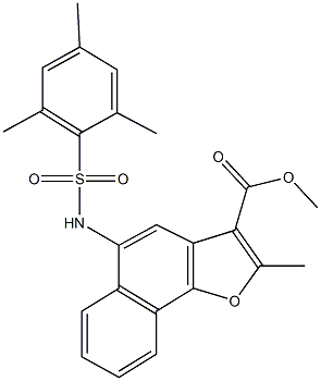 methyl 5-[(mesitylsulfonyl)amino]-2-methylnaphtho[1,2-b]furan-3-carboxylate 结构式