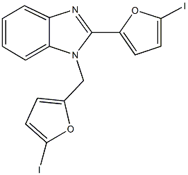 2-(5-iodo-2-furyl)-1-[(5-iodo-2-furyl)methyl]-1H-benzimidazole 结构式