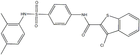 3-chloro-N-{4-[(2,4-dimethylanilino)sulfonyl]phenyl}-1-benzothiophene-2-carboxamide 结构式