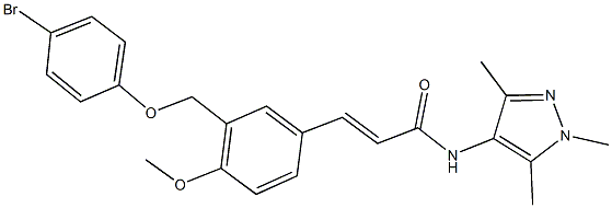 3-{3-[(4-bromophenoxy)methyl]-4-methoxyphenyl}-N-(1,3,5-trimethyl-1H-pyrazol-4-yl)acrylamide 结构式
