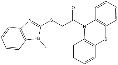 10-{[(1-methyl-1H-benzimidazol-2-yl)sulfanyl]acetyl}-10H-phenothiazine 结构式