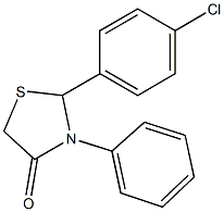 2-(4-chlorophenyl)-3-phenyl-1,3-thiazolidin-4-one 结构式