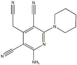 2-amino-4-(cyanomethyl)-6-(1-piperidinyl)-3,5-pyridinedicarbonitrile 结构式