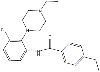 N-[3-chloro-2-(4-ethyl-1-piperazinyl)phenyl]-4-ethylbenzamide 结构式