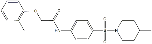 2-(2-methylphenoxy)-N-{4-[(4-methylpiperidin-1-yl)sulfonyl]phenyl}acetamide 结构式