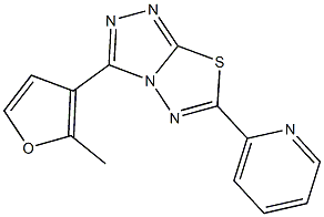 3-(2-methyl-3-furyl)-6-(2-pyridinyl)[1,2,4]triazolo[3,4-b][1,3,4]thiadiazole 结构式