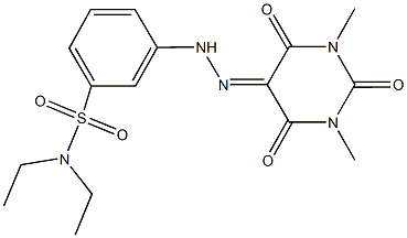 3-[2-(1,3-dimethyl-2,4,6-trioxotetrahydro-5(2H)-pyrimidinylidene)hydrazino]-N,N-diethylbenzenesulfonamide 结构式
