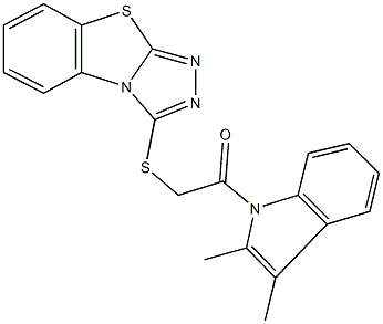 3-{[2-(2,3-dimethyl-1H-indol-1-yl)-2-oxoethyl]sulfanyl}[1,2,4]triazolo[3,4-b][1,3]benzothiazole 结构式