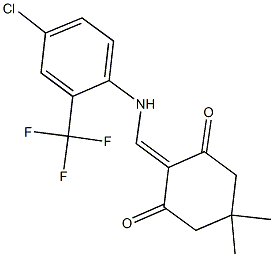 2-{[4-chloro-2-(trifluoromethyl)anilino]methylene}-5,5-dimethyl-1,3-cyclohexanedione 结构式