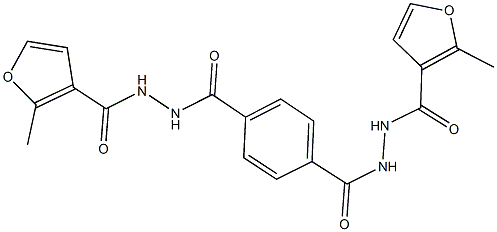 2-methyl-N'-(4-{[2-(2-methyl-3-furoyl)hydrazino]carbonyl}benzoyl)-3-furohydrazide 结构式