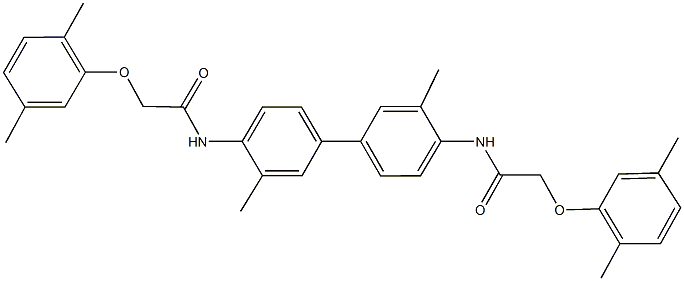 2-(2,5-dimethylphenoxy)-N-(4'-{[(2,5-dimethylphenoxy)acetyl]amino}-3,3'-dimethyl[1,1'-biphenyl]-4-yl)acetamide 结构式