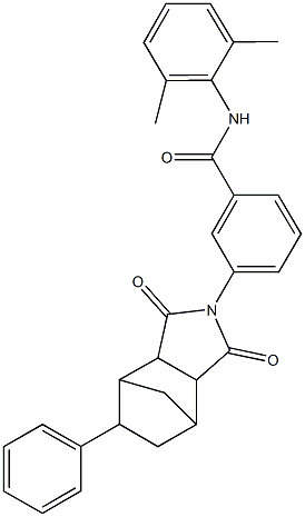 N-(2,6-dimethylphenyl)-3-(3,5-dioxo-8-phenyl-4-azatricyclo[5.2.1.0~2,6~]dec-4-yl)benzamide 结构式