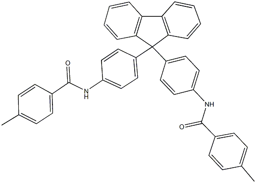 4-methyl-N-[4-(9-{4-[(4-methylbenzoyl)amino]phenyl}-9H-fluoren-9-yl)phenyl]benzamide 结构式