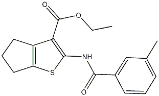 ethyl 2-[(3-methylbenzoyl)amino]-5,6-dihydro-4H-cyclopenta[b]thiophene-3-carboxylate 结构式