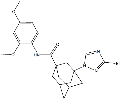 3-(3-bromo-1H-1,2,4-triazol-1-yl)-N-(2,4-dimethoxyphenyl)-1-adamantanecarboxamide 结构式