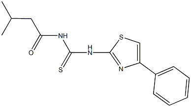 N-(3-methylbutanoyl)-N'-(4-phenyl-1,3-thiazol-2-yl)thiourea 结构式
