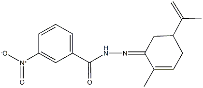 3-nitro-N'-(5-isopropenyl-2-methyl-2-cyclohexen-1-ylidene)benzohydrazide 结构式