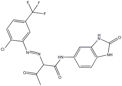 2-{[2-chloro-5-(trifluoromethyl)phenyl]diazenyl}-3-oxo-N-(2-oxo-2,3-dihydro-1H-benzimidazol-5-yl)butanamide 结构式