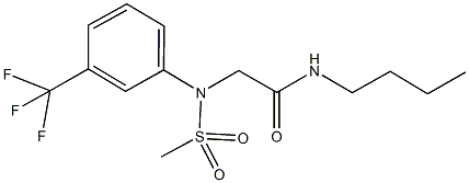 N-butyl-2-[(methylsulfonyl)-3-(trifluoromethyl)anilino]acetamide 结构式