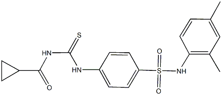 4-({[(cyclopropylcarbonyl)amino]carbothioyl}amino)-N-(2,4-dimethylphenyl)benzenesulfonamide 结构式