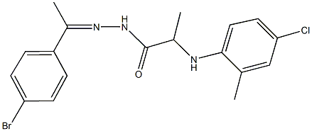 N'-[1-(4-bromophenyl)ethylidene]-2-(4-chloro-2-methylanilino)propanohydrazide 结构式