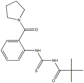 N-(2,2-dimethylpropanoyl)-N'-[2-(1-pyrrolidinylcarbonyl)phenyl]thiourea 结构式