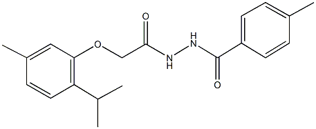 2-(2-isopropyl-5-methylphenoxy)-N'-(4-methylbenzoyl)acetohydrazide 结构式