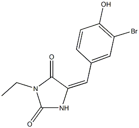 5-(3-bromo-4-hydroxybenzylidene)-3-ethyl-2,4-imidazolidinedione 结构式