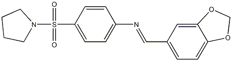 N-(1,3-benzodioxol-5-ylmethylene)-N-[4-(1-pyrrolidinylsulfonyl)phenyl]amine 结构式