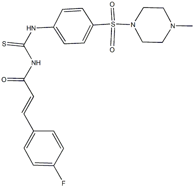 N-[3-(4-fluorophenyl)acryloyl]-N'-{4-[(4-methyl-1-piperazinyl)sulfonyl]phenyl}thiourea 结构式