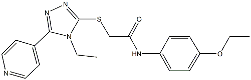 N-(4-ethoxyphenyl)-2-{[4-ethyl-5-(4-pyridinyl)-4H-1,2,4-triazol-3-yl]sulfanyl}acetamide 结构式