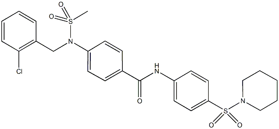 4-[(2-chlorobenzyl)(methylsulfonyl)amino]-N-[4-(1-piperidinylsulfonyl)phenyl]benzamide 结构式