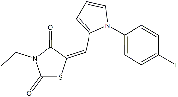 3-ethyl-5-{[1-(4-iodophenyl)-1H-pyrrol-2-yl]methylene}-1,3-thiazolidine-2,4-dione 结构式