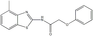 N-(4-methyl-1,3-benzothiazol-2-yl)-2-phenoxyacetamide 结构式