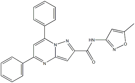 N-(5-methyl-3-isoxazolyl)-5,7-diphenylpyrazolo[1,5-a]pyrimidine-2-carboxamide 结构式