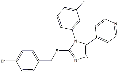 4-bromobenzyl 4-(3-methylphenyl)-5-(4-pyridinyl)-4H-1,2,4-triazol-3-yl sulfide 结构式