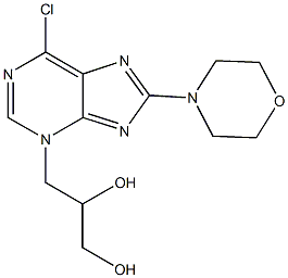 3-[6-chloro-8-(4-morpholinyl)-3H-purin-3-yl]-1,2-propanediol 结构式