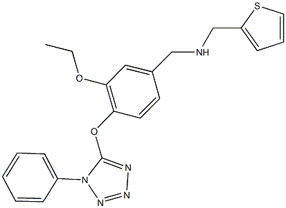 N-{3-ethoxy-4-[(1-phenyl-1H-tetraazol-5-yl)oxy]benzyl}-N-(2-thienylmethyl)amine 结构式