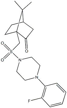 1-({[4-(2-fluorophenyl)-1-piperazinyl]sulfonyl}methyl)-7,7-dimethylbicyclo[2.2.1]heptan-2-one 结构式