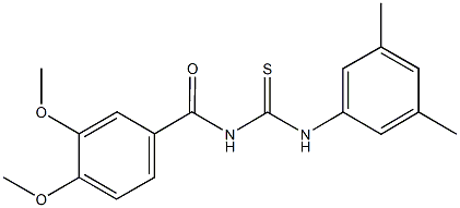 N-(3,4-dimethoxybenzoyl)-N'-(3,5-dimethylphenyl)thiourea 结构式