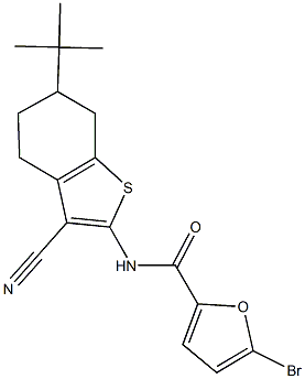 5-bromo-N-[6-(tert-butyl)-3-cyano-4,5,6,7-tetrahydro-1-benzothiophen-2-yl]-2-furamide 结构式