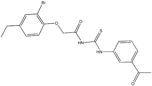 N-(3-acetylphenyl)-N'-[(2-bromo-4-ethylphenoxy)acetyl]thiourea 结构式