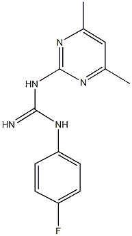 N-(4,6-dimethyl-2-pyrimidinyl)-N'-(4-fluorophenyl)guanidine 结构式